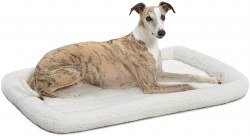 Midwest Quiet Time Sheepskin Pet Bed, White, 36 inch x 23  inch