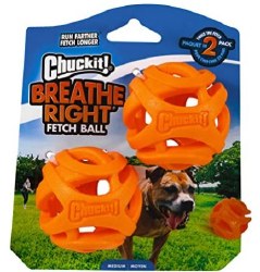 ChuckIt Breathe Right Fetch Ball, Medium, 2 Pack