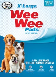 Four Paws Extra Large Wee Wee Pads for Large Dogs 28 inch x 34 inch, 14 Count