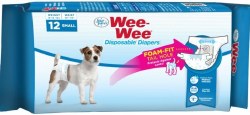 Four Paws Wee Wee Disposable Diapers, Small, 12 Count