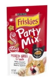 Purina Friskies Party Mix Grill, Cat Treats, 2.1oz