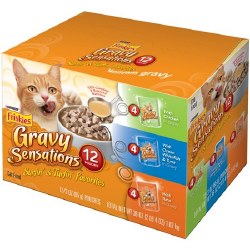 Purina Friskies Gravy Sensations Surfin' Turfin' Favorites Wet Cat Food case of 12, 3oz Pouches