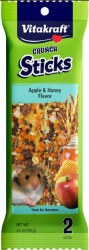 Sunseed Vitakraft Crunch Sticks Apple and Honey Hamster Treats, 3.5oz, 2 count