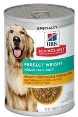 Hills Science Diet Perfect Weight Adult Formula Chicken and Vegetable Stew Recipe Canned, Wet Dog Food, 12.5oz