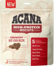 Acana High-Protein Beef Liver Crunchy Biscuits Dog Treat Small 9oz