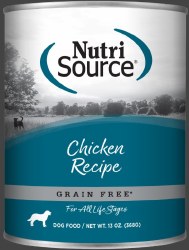 NutriSource All Life Stages Formula Grain Free Chicken and Chicken Liver Recipe Canned, Wet Dog Food, 13oz