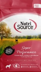 NutriSource Super Performance Chicken and Rice with Extra Energy, Dry Dog Food, 40lb