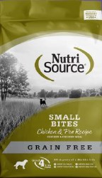 NutriSource Grain Free Small Breed Small Bites Chicken and Pea Dry Dog Food 15 lbs