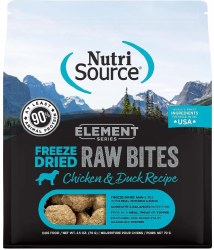 NutriSource Element Freeze-Dried Raw Bits Chicken and Duck, Dog Treats, 2.5oz