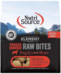 NutriSource Freeze-Dried Raw Bits Beef and Lamb, Dog Treats, 2.5oz