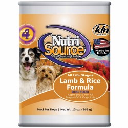 NutriSource All Life Stages Formula Lamb and Rice Recipe Canned, Wet Dog Food, case of 12, 13oz Cans