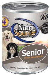 NutriSource Senior Formula Chicken and Rice Recipe Canned, Wet Dog Food, 13oz