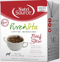 Pure Vita Beef Stew Grain Free, Wet Dog Food, Case of 12, 12.5oz