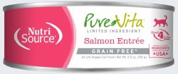 PureVita Salmon Entree Limited Ingredient Grain Free Canned Wet Cat Food case of 12, 5oz Cans