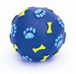 Vinyl Bone Print Ball Blue 2.5 inch