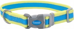 Coastal Pet Pro Adjustable Reflective Collar 14 inch Aqua-Yellow