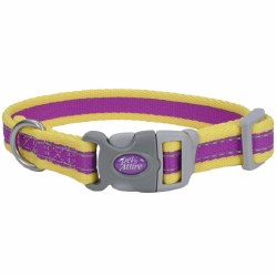 Coastal Pet Pro Adjustable Reflective Collar 8-12In. Purple Yellow