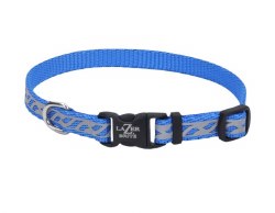 3/8 inch x 8-12 inch Reflective Adjustable Collar With A Blue Wave Design