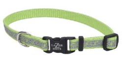 3/8 inch x 8-12 inch Reflective Adjustable Collar With a Lime Geometric Design