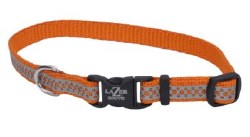 3/8 inch x 8-12 inch Reflective Adjustable Collar With A Orange Abstract Ring Design