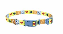 5/8 inch x 10-14 inch Adjustable Collar Peace-Love