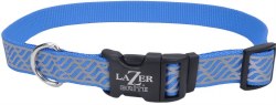 Reflective Adjustable 1 inch x 26 inch Blue Waves Collar