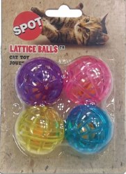Spot Lattice Balls with Bell, 4 pack