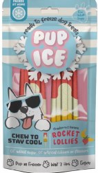 Pup Ice Rocket Lollies, Strawberry/Banana, Dog Treats, 2 Pack