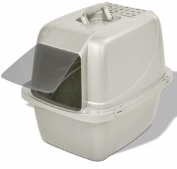 Van Ness Enclosed Cat Litter Pan, White, Large