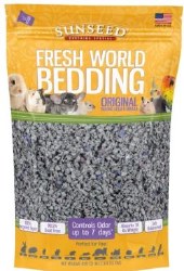 SunSeed Fresh World Original Small Animal Bedding with Baking Soda, Gray, 450CI