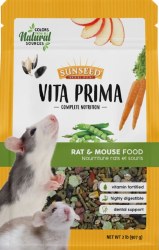 Sunseed VitaPrima Complete Nutrition Mouse and Rat Food 2 lbs