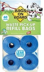 Bags On Board Waste Bag Refills, Blue, 60 Count