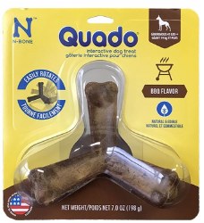 Quado N-Bone Interactive Dental Dog Treat, BBQ, Large