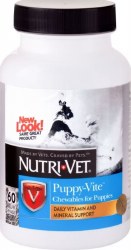 NutriVet Puppy Vite Chewables for Puppies, Liver Flavored, 60 Count