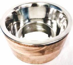 Advance Pet Wood Stainless Steel Bowl, Dog Bowls, Small