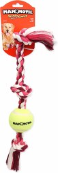 Mammoth Flossy Chews 3 Knot Rope Chew with Tennis Balls for Dogs, Multicolor, 20 inch