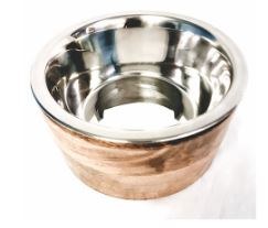 Advance Pet Wood Stainless Steel Bowl, Dog Bowls, Medium