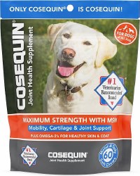 Nutramax Cosequin Professional Line Max Strength Joint Supplement Chews for Dogs, 60 count