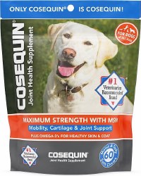 Nutramax Cosequin Professional Line Max Strength Joint Supplement Chews for Dogs, 60 Count