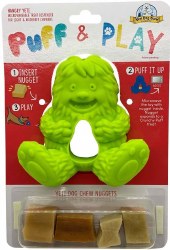 Yeti Pet Dog Puff & Play Hangry, Green, Dog Toys