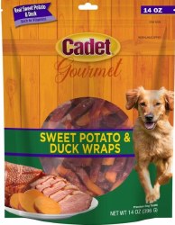 Cadet Gourmet Wraps Duck and Sweet Potato, Dog Treats, 14oz