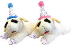 Multipet Lamb Chop with Birthday Hat, Assorted, 10.5 inch