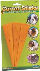 Ware Wood Carrot Sticks Small Animal Chews, 3 Count