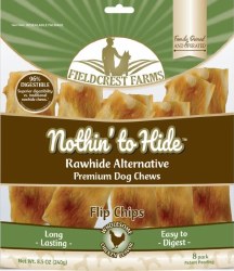 Fieldcrest Farms Nothin to Hide Rawhide Alternative Flip Chips Chicken Chews, 8 Count