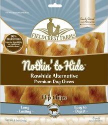 Fieldcrest Farms Nothin to Hide Rawhide Alternative Flip Chips Beef Chews, 8 count