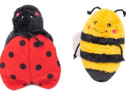 Zippy Paws Crinkle Bee & Ladybug, Dog Toys, Small, 2 pack