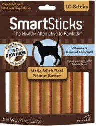 SmartSticks Rawhide Free Peanut Butter 12 Count