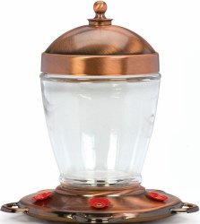 More Birds Copper Jubilee Hummingbird Wild Bird Feeder, 32oz Capacity