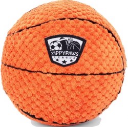 Zippy Paws Sportsballz Basketball, Orange, Dog Toys, Large