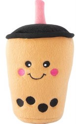 Zippy Paws Nomnomz Boba Milk Tea, Brown Black, Dog Toys, Medium